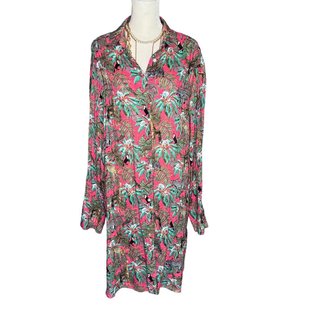 Jane & Delancey Long Sleeve Button Up Shirt Size: Large